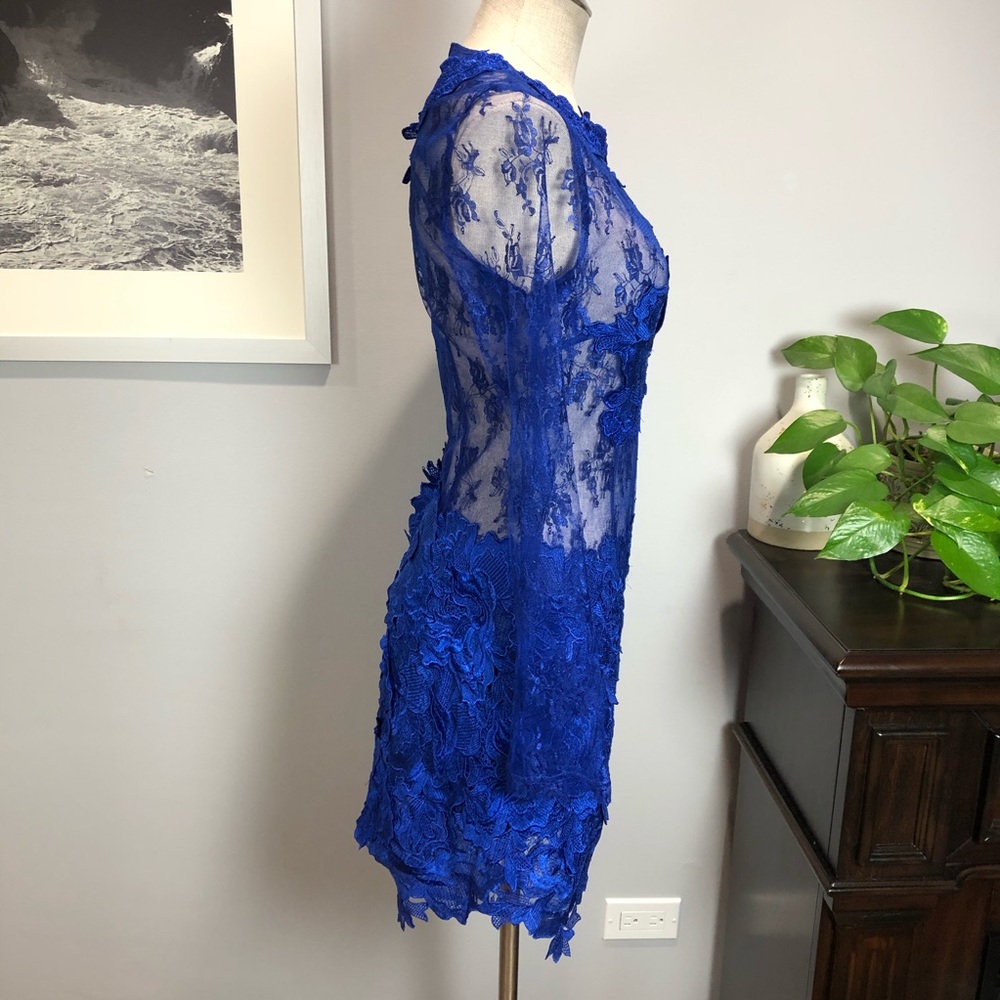 AKIRA Blue Lace Mini Dress - Picture 10 of 14